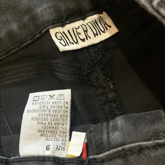 Pushup side lace high rise skinny jeans black Silver Diva vintage 9 - Picture 3 of 9